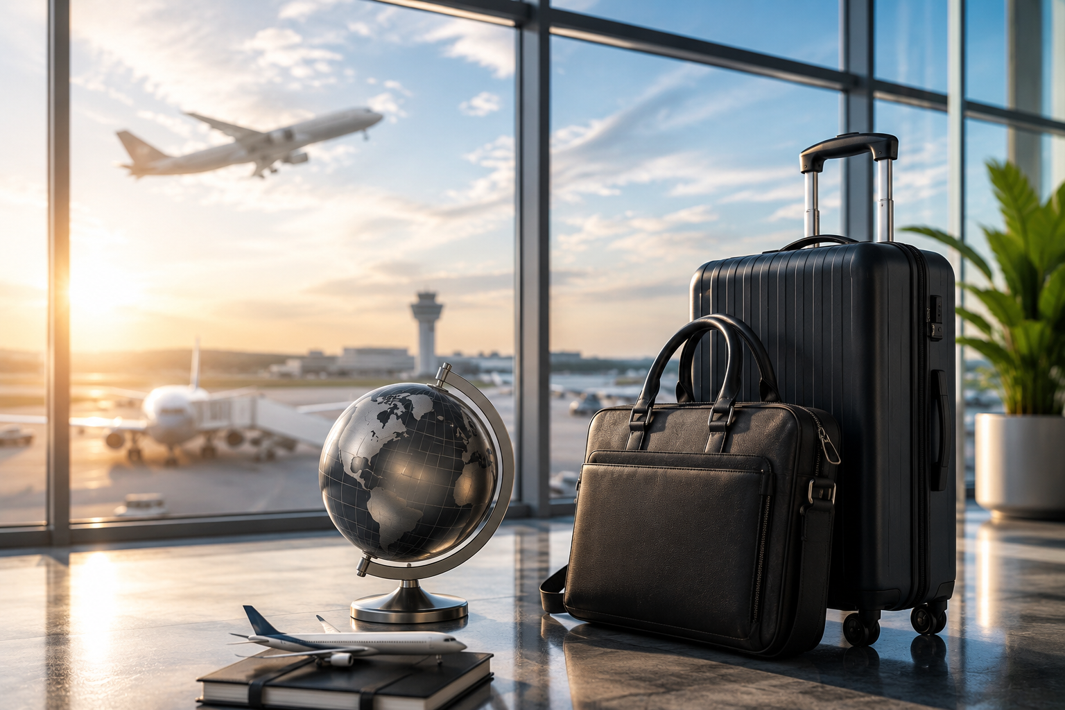 Corporate professional practicing wellness and maintaining balance while working on a laptop during international travel